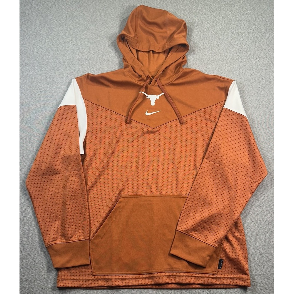 Nike Texas Longhorns Performance Sideline Hoodie Mens M Orange Mesh Jersey